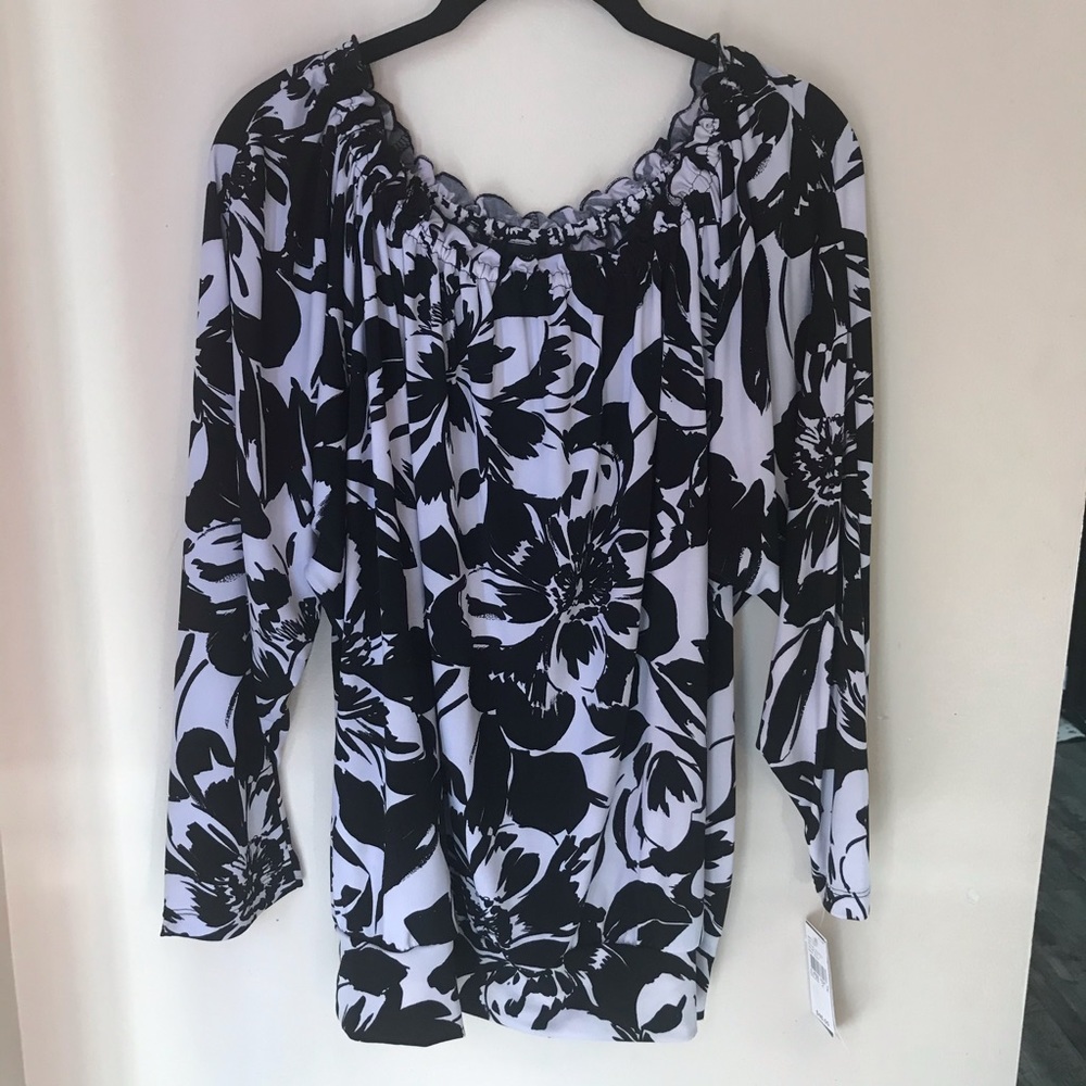 NWT ALYX Woman 2X stretch blouse with cinch neck